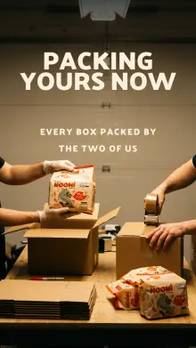 Story: packing yours now, every box packed by the two of us