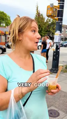 Reel: handing bowls to strangers