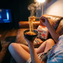 Post: a late bowl on the couch