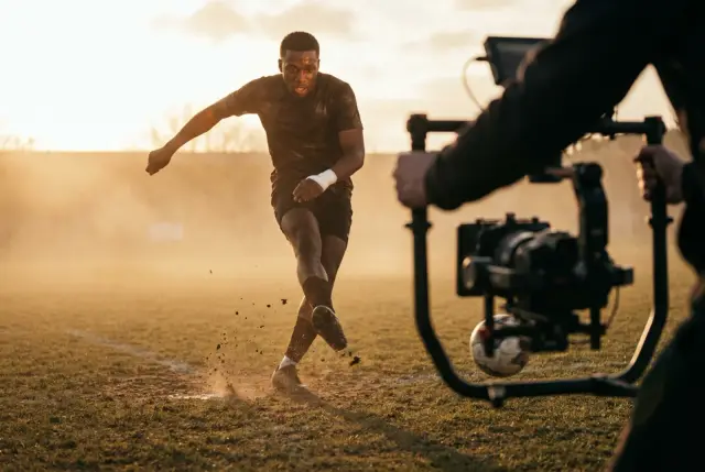 film crew · golden hour