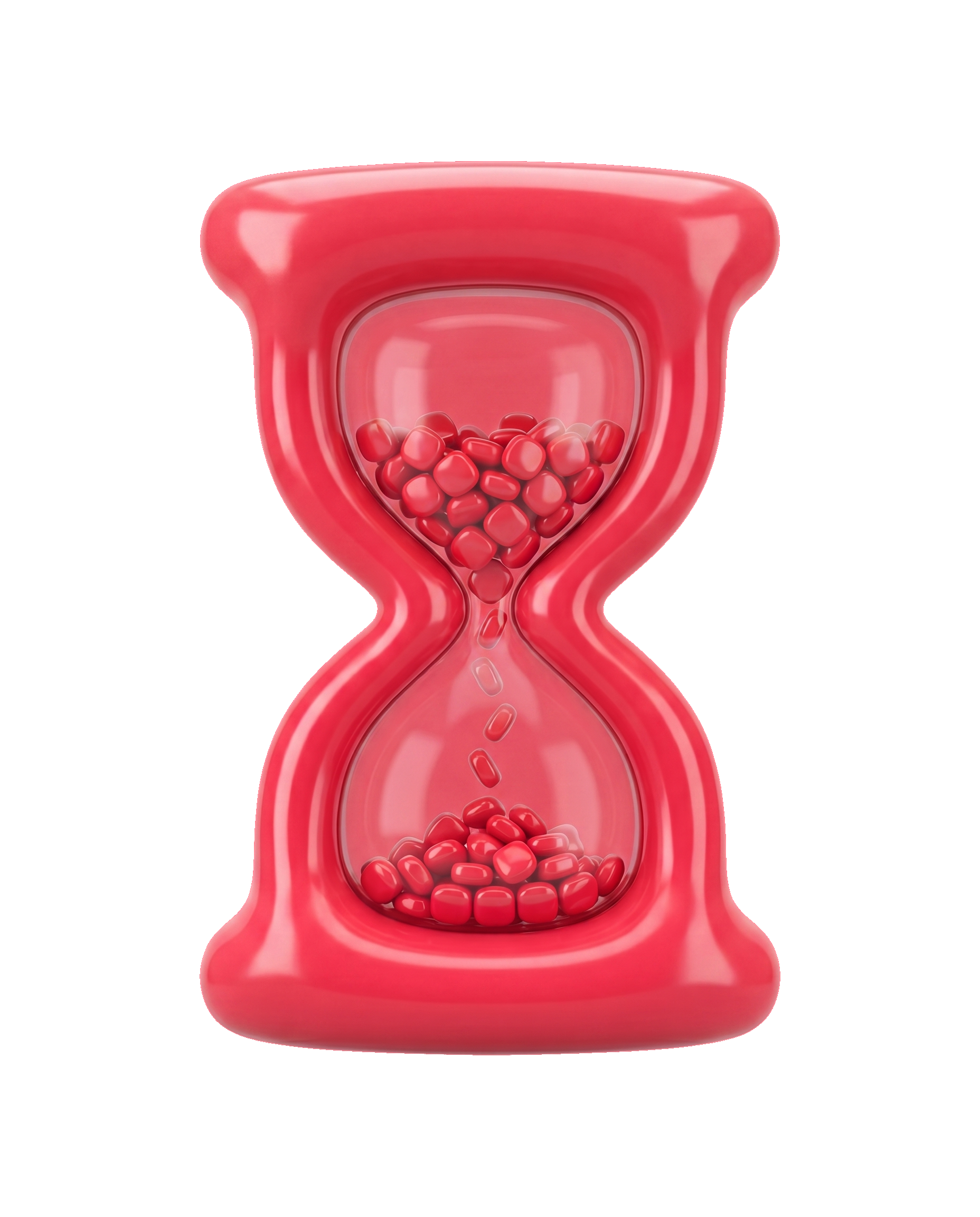 Glossy red hourglass